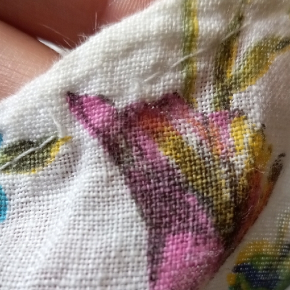 Italian Floral Linen Dress sz L - Picture 6 of 7